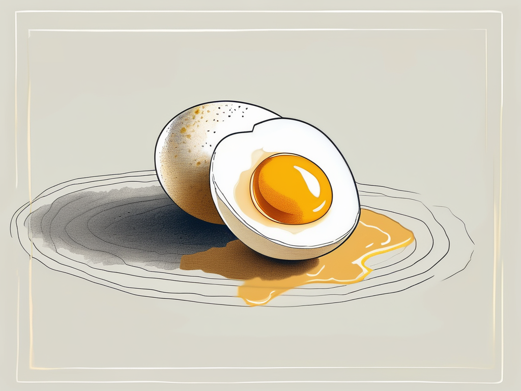 A cross-section of a boiled egg